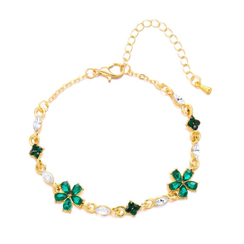Fashion Fresh Crystal Flower Bracelet For Women Versatile Daily Jewelry