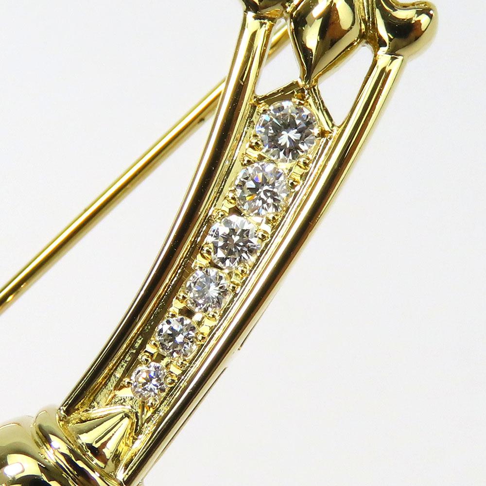 Used MIKIMOTO Brooch K18 yellow gold/diamond 10.3g Yellow Gold Accessories