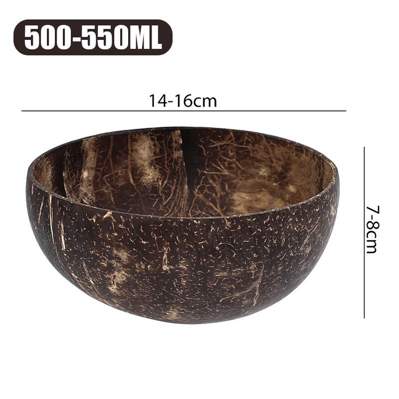 Set of 5 Eco-Friendly Natural Coconut Shell Bowls for Serving Salads, Oatmeal, and Yogurt
