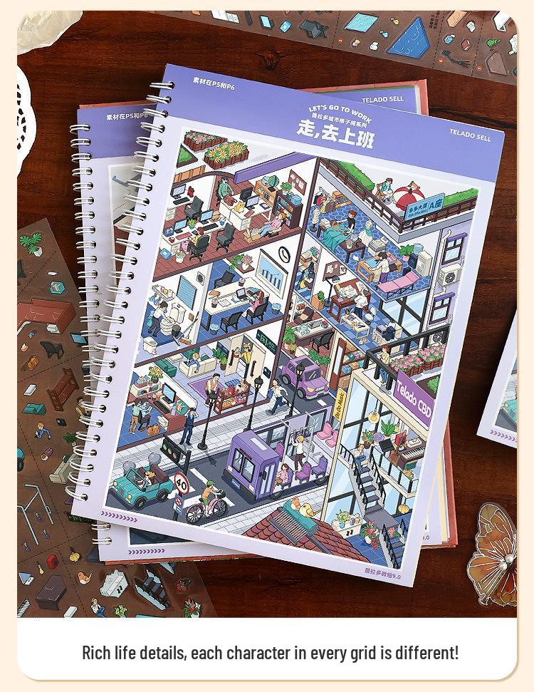 DIY Miniature Scene Book 9: Fun 3D Cartoon Landscapes & Houses Stickers for Girls