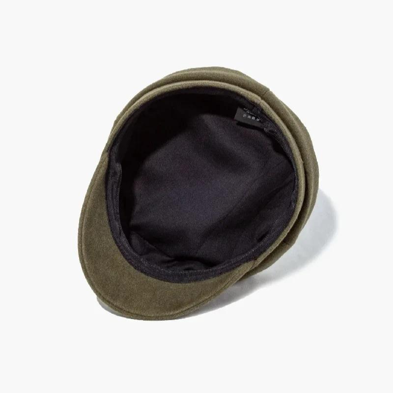 Autumn Winter  Big Size Designer Letter Militray Hats Women Fashion Woolen Flat Top Cap Outdoor Gorras Visor Sun Hat Navy Hats