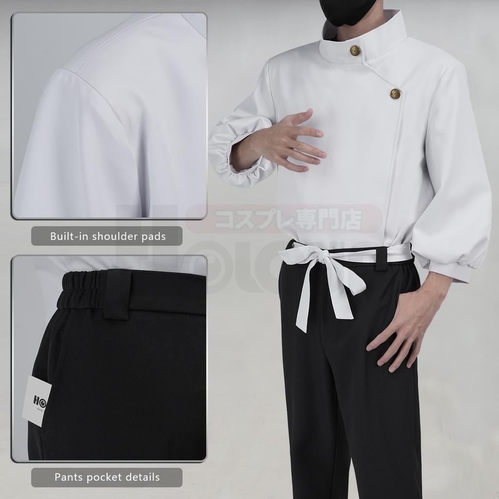 HOLOUN Jujutsu JJK Manga Anime Yuta Okkotsu Costume Cosplay Parrucca Giacca Pantaloni Neri Uniforme Rete Rosa Sintetico Halloween