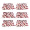 6 Pack Modern Artificial Flower Wall Panels, Pink & White Rectangular Floral Decor, Handmade Hanging Garden for Home & Wedding