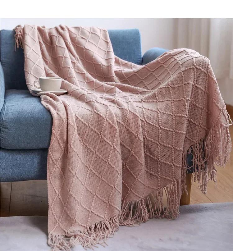 Aesthetic Nordic Plaid Knitted Throw Thread Blankets on the Bed Sofa Throw Travel TV Nap Blankets Soft Towel Bed Plaid Tapestry