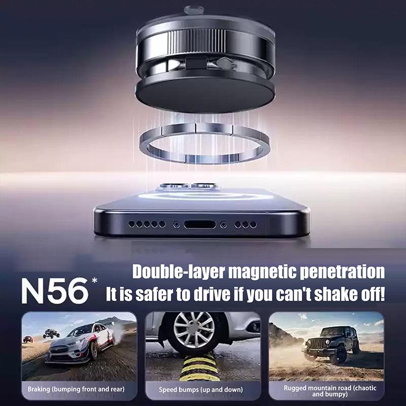 1Pc 360° Adjustable Vacuum Magnetic Suction Cup Phone Mount Hands-Free Magnetic Cell Phone Holder For Car/Gym/Mirror/Desktop