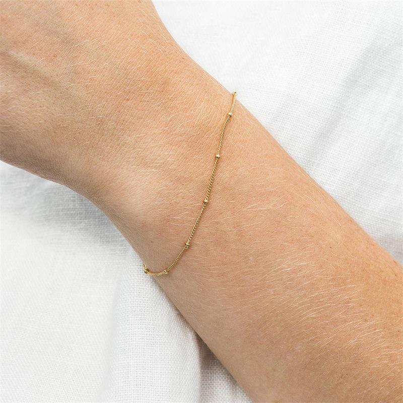 eManco Minimalist Multi-Layer Round Bead Women's Stainless Steel Gold-Plated Bracelet