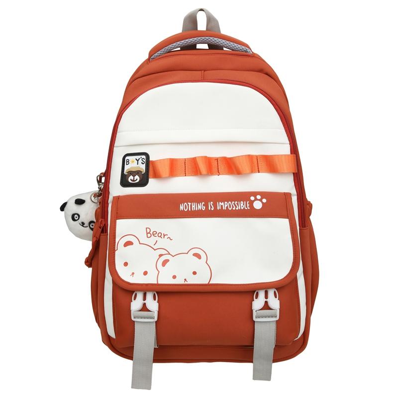 

Рюкзак большой вместимости, легкий, с цветовым контрастом, школьный рюкзак для учениц средней школы оранжевый