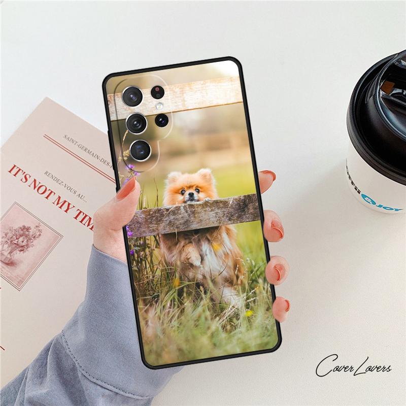 Pomeranian Dog Phone Case For Samsung Galaxy S24 S25 S23 S22 Ultra Note 10 20 Plus S20 S21 FE Cover