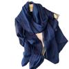 Elegant Solid Color Lace Splicing Scarf Thin Lace Trimmed Chiffon Scarf Breathable Sun Protection Beach Shawl Wraps