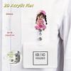 2D Flat Acrylic Pink Nurse Girl Retractable Badge Reel, Medical ID Tag Holder For Medical Students And Professional Nurse Practitioners Workplace