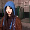 Plush Winter Knitted Hat Solid Color Pullover Hat Simple Warm Beanie Hat  Girl