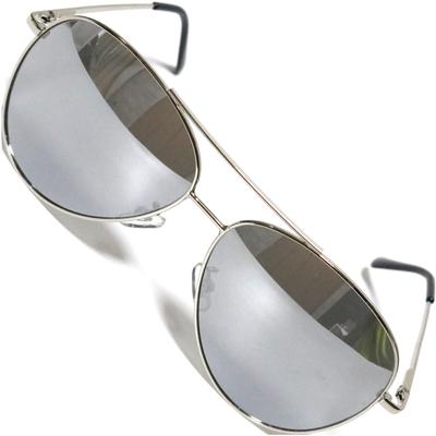 Strieborné x Strieborné Ribo Zrkadlové slnečné okuliare Kvapka Aviator Kovové Zrkadlové sklo Farebné sklo Pilot Unisex Rybolov Jazda Jazda [FashionBerry] 4. Pánske