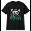 Tattoo Lemur Torn Paper Wildlife Mens T-Shirt Black 100% Cotton Printed Nature