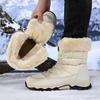 Winter Large Size Cotton Shoes Women's Snow Boots Warm Medium Boots Fleece Thickened Outdoor Hiking Boots