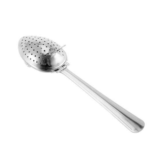 Te-spreder i rustfritt stål med krok Fine hull Te-intervallfilter for løsblads-te- og kaffebrygging Bærbar te-infuser for hjemreise