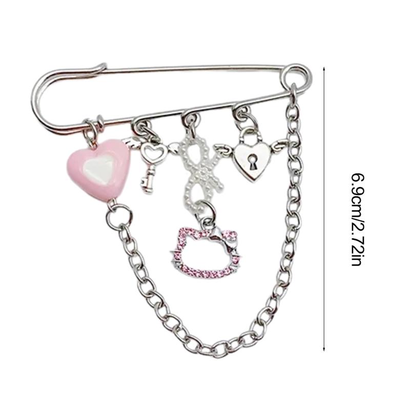 Sweet Pin Clothing Jewelry Sweater Shawl Clip Decorative Chain Pin Alloy Material Clasp Pin Lapel Pin for Daily Party