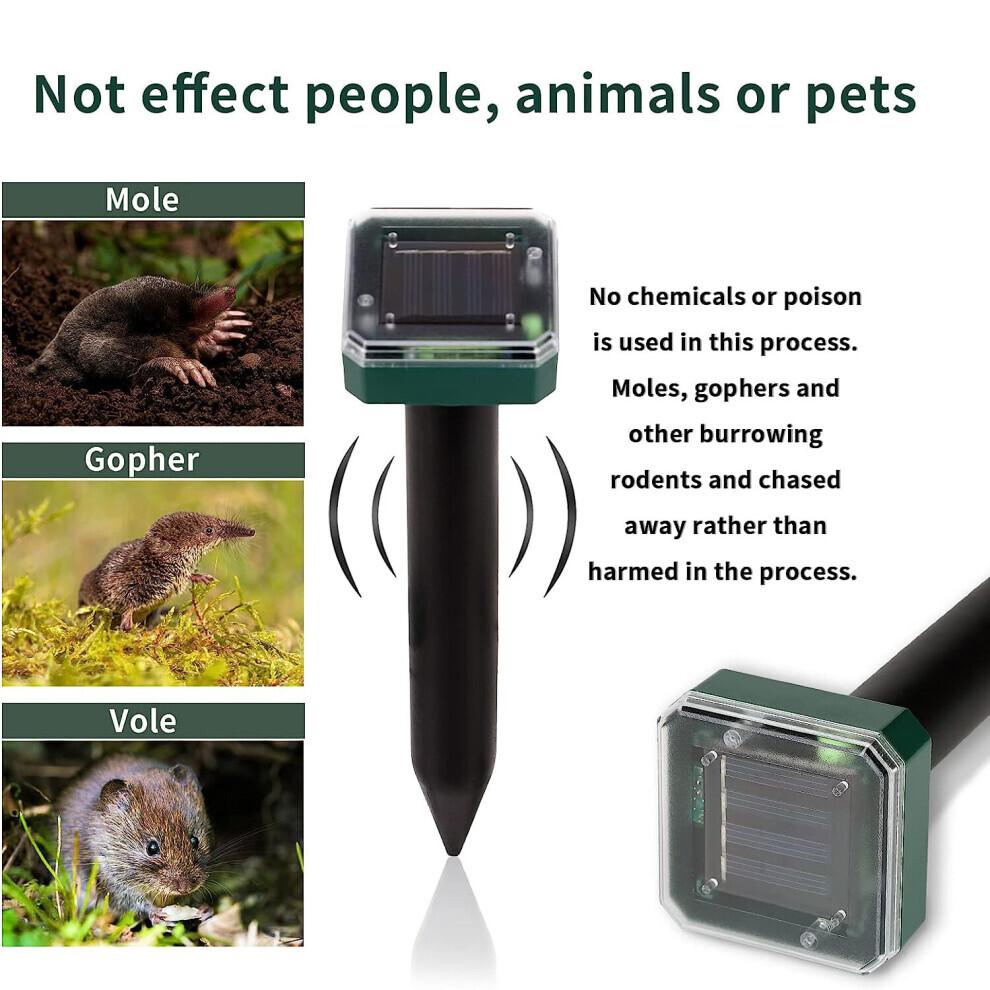 4PCS Solar Ultrasonic Mice Rat Repellent Fox Pest Scarer Deterrent UK