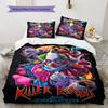 Killer Clown Horror Pattern Bedding Set Quilt Cover Pillowcase Home Decor Gift (1 * Duvet Cover + 2 * Pillowcase, Without Core)