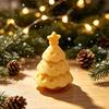 Desktop Aesthetic Figurine 3D Printed Cheese Christmas Tree Ornament, Creative with PLA Material Arts Crafts Star Topper, Cute Xmas Ornaments for Home