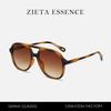 Double Beam Large Frame Polarized Sunglasses Retro Pilot Plain Literary Street Sunglasses