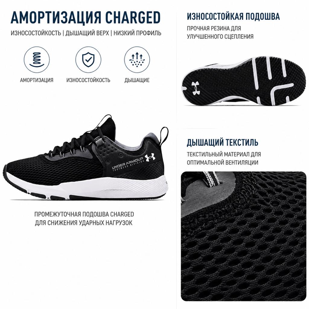 Under Armour Charged Focus Black Halo Grey Men Sneakers 3024277-001