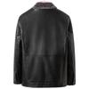 Leather Jacket Winter Men's Fur Integrated Thickened Business Casual Leather Jacket Middle-aged Dad Leather Jacket