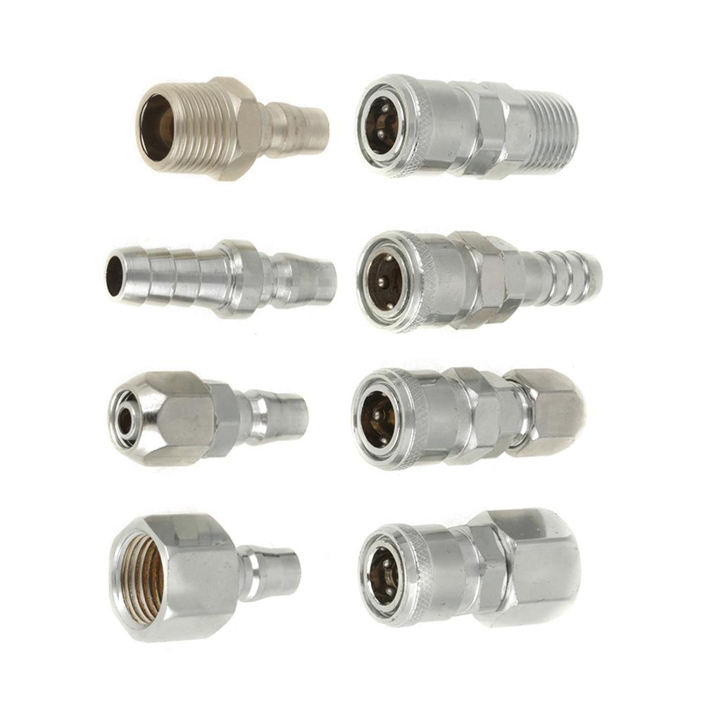 8PCS BSP 1 2  Pneumatic Air Compressor Hose Quick Coupler Plug Socket Connector Set