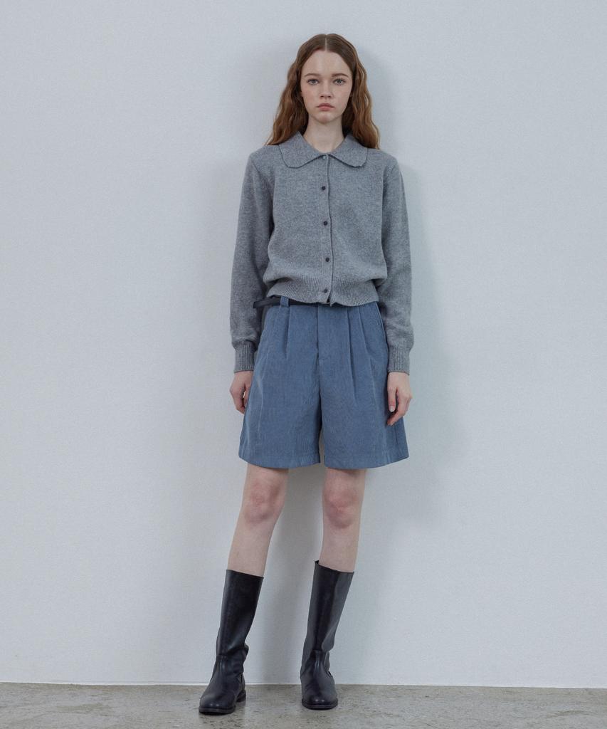 Le Studio Poet Collar Button Cardigan_Dark Gray