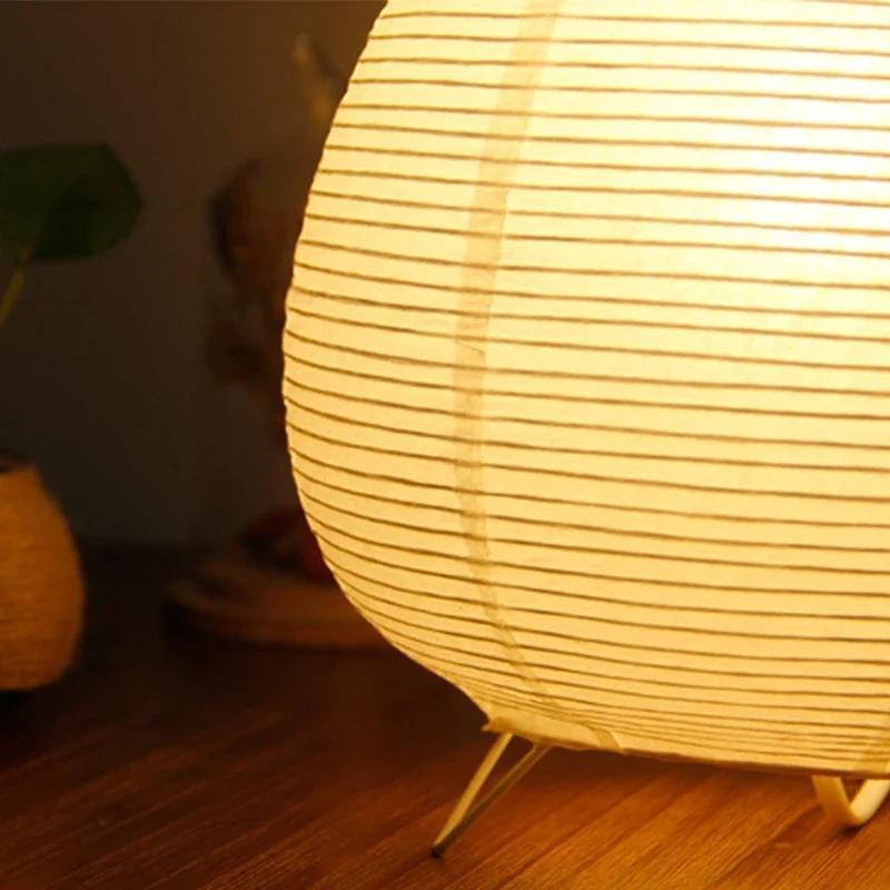 Japanese Style Lantern LED Table Lamp Living Room Bedroom Bedside Rice Paper Light Study Homestay Creative Room Decor Lighting