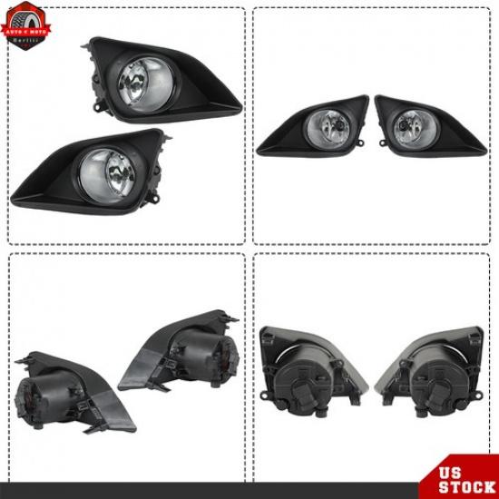 For 2009-2010 Toyota Corolla Fog Light Lamp w/Black Cover Switch Kits RH&LH Side