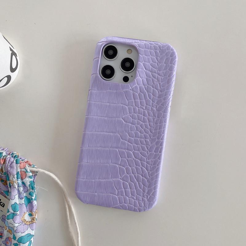 Crocodile Leather Texture Is Suitable for Apple 16promax Phone Cases, IPhone15 High-end 14 Shockproof 13 Luxurious Men's Leather Cases