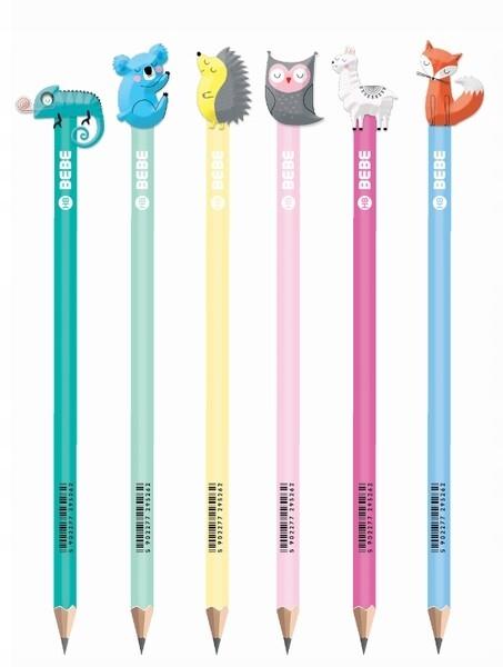 Colorful HB School Pencil with an Animal