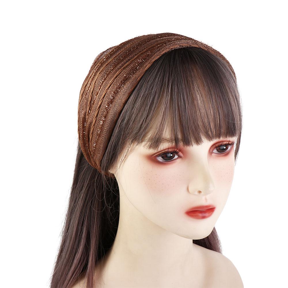 Shiny Cloth Elastic Hair Band Sequin Women Headband Wide Hair Band Mesh Hairbands Korean Headwear