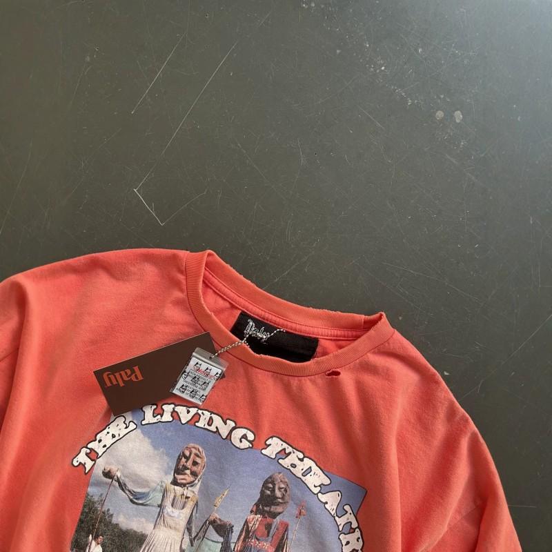 Vintage Washed Graphic Tee Mens Oversized Cotton Short Sleeve T-Shirt With Letter Print Retro Style