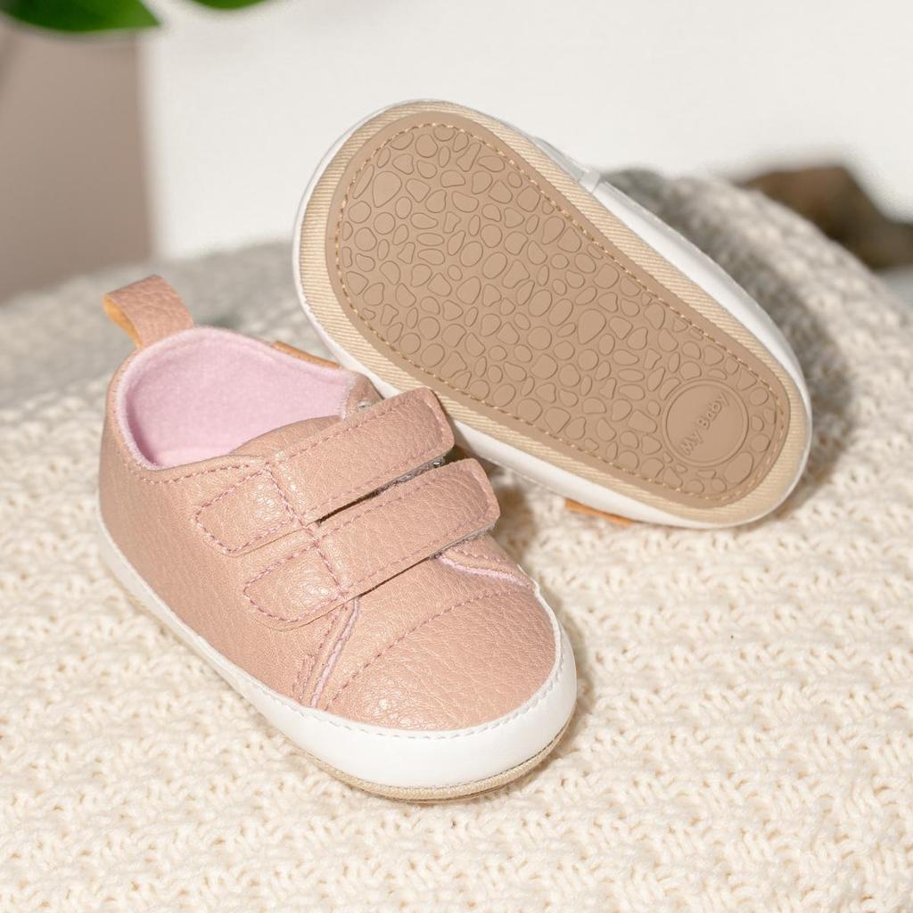 New Spring/Autumn Non-Slip Toddler Shoes, 0-1 Year, Rubber Sole, Double Velcro, PU Surface