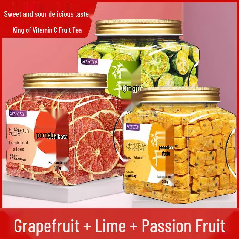 Yizhan Tea Assorted Freeze-Dried Fruit Tea 3-Can Set