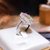 Platinum Plated Imitation Moissanite Diamond Square Ring  Marriage Proposal Simulation Emerald Princess Square Diamond Ring