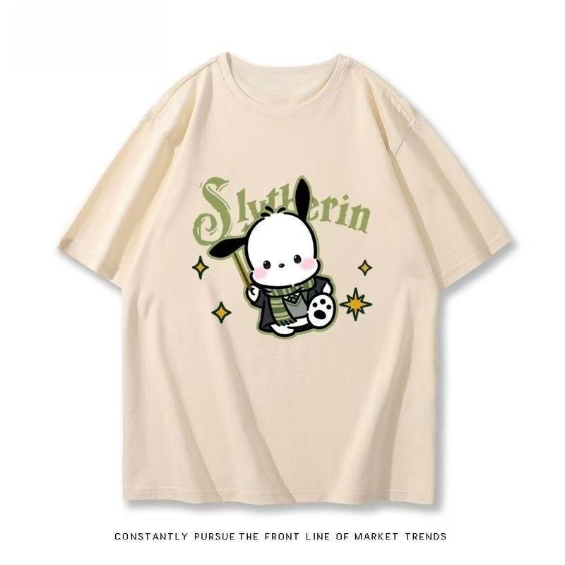 

Sanrios 2026Summer New Collection Pochacco Cartoon Print Pure Cotton LooseFitting Breathable Womens ShortSleeved TShirt S