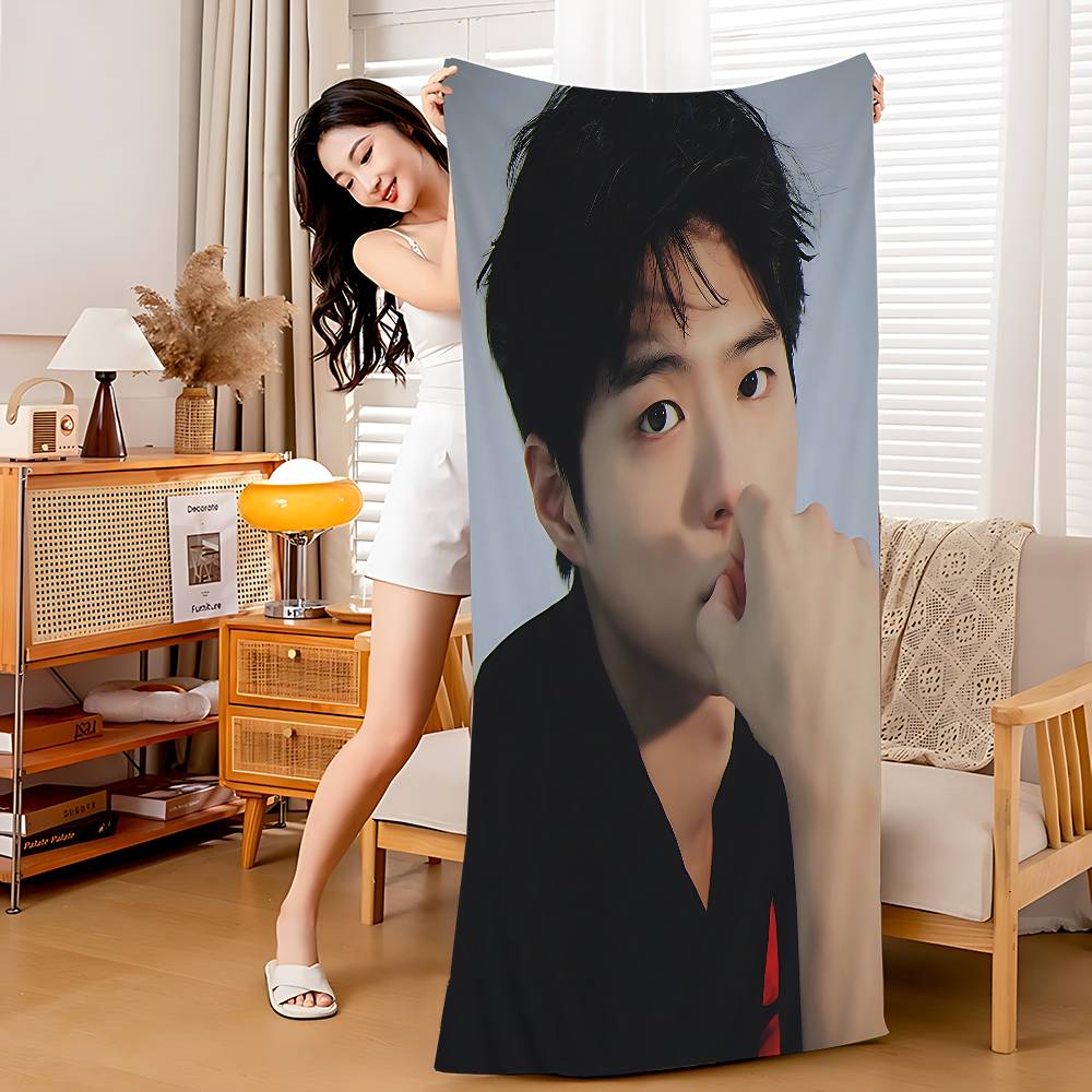 Classic Kpop Park Bo Gum Microfiber Blanket Quick Drying Beach Towels Oversized Printing Super Absorbent Pool Towel Blanket W40*H60(CM)