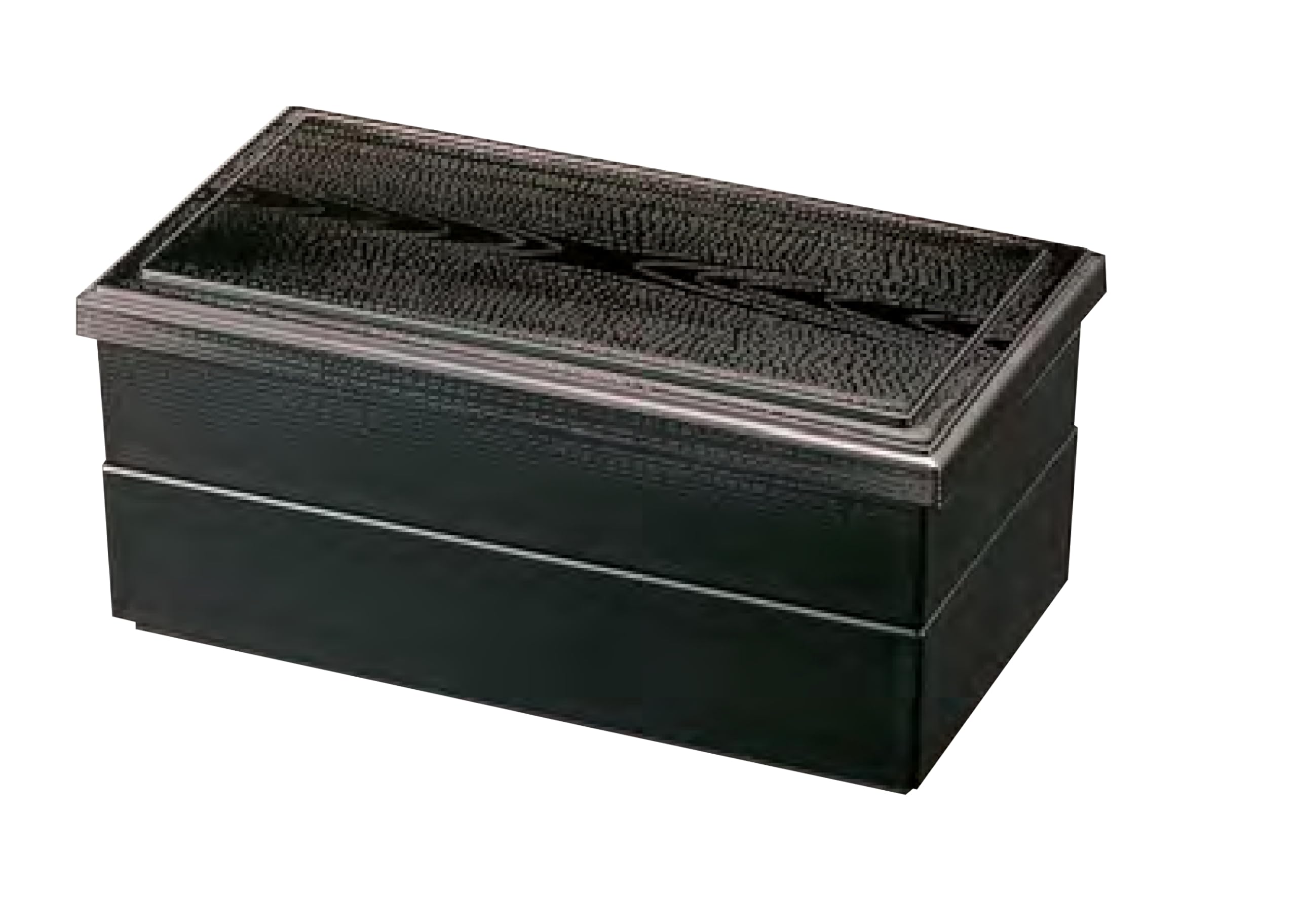 Arkadia Japan Black Wakaizumi Rectangular Bento 2 And X 2 Lacquerware, 8.5-Inch Box, Tiers, 1-386-13 1-386-14
