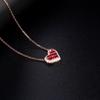 Facettierte Herz-auffällige Rubin-Halsketten Anhänger Leicht-Luxus Design-Gefühl Süß-blendende Geschenke an Freundin Schlüsselbein-Kette Schmuck