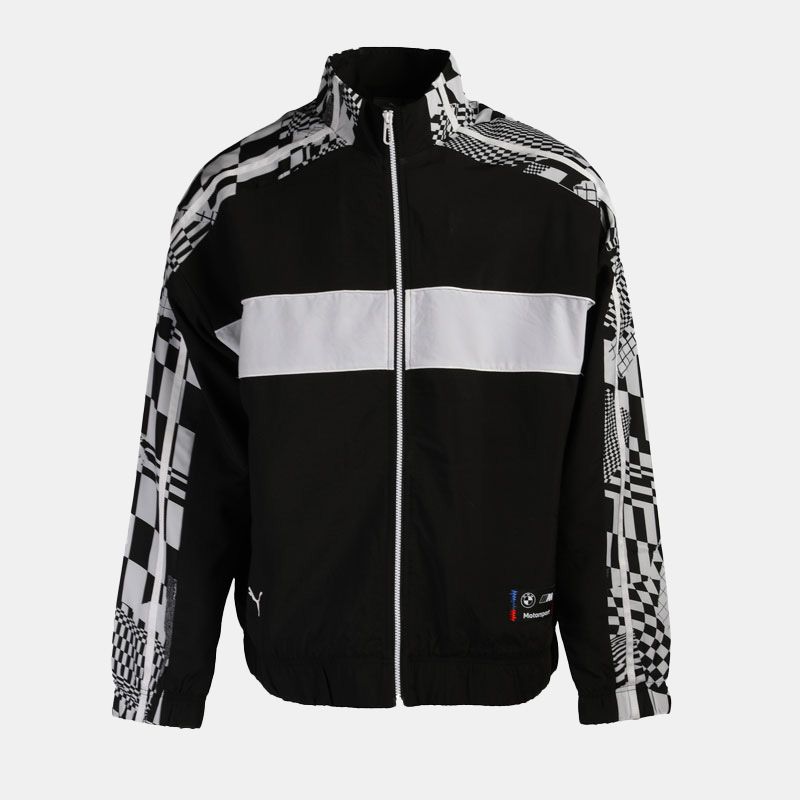 PUMA Men's Black Graphic Print Track Jacket
