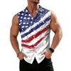 Men's Workwear Lapel Button-Down Vest Shirt - Lightweight Sleeveless Top