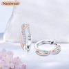 Earrings Ladies Popular High-Quality Zirconia Metal Allergy Friendly Twist Hoop Ring Silver 925 18K Gold Plated Simple Stylish Accessories Gift White