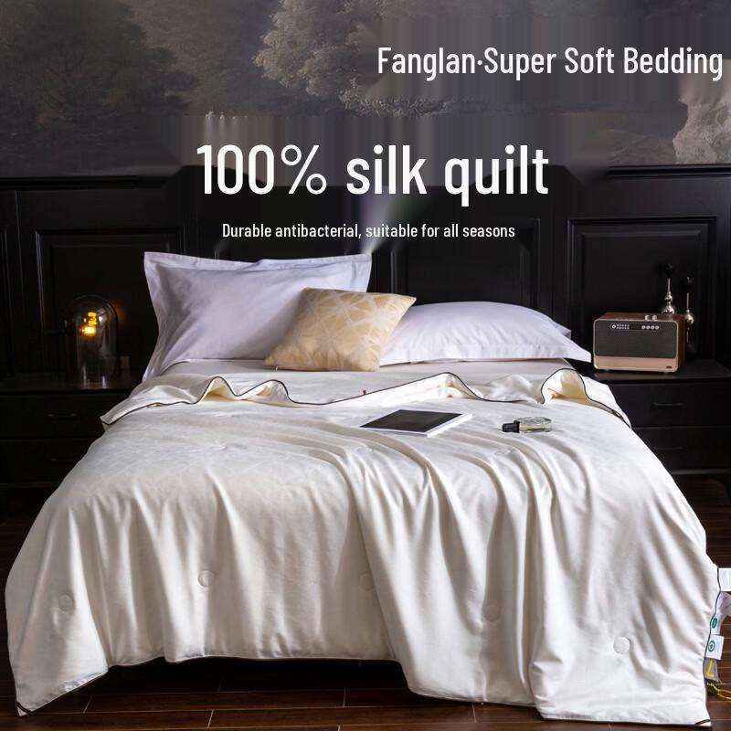 Premium Tussah Silk Quilt with Cotton Jacquard Cover 200cm x 230cm