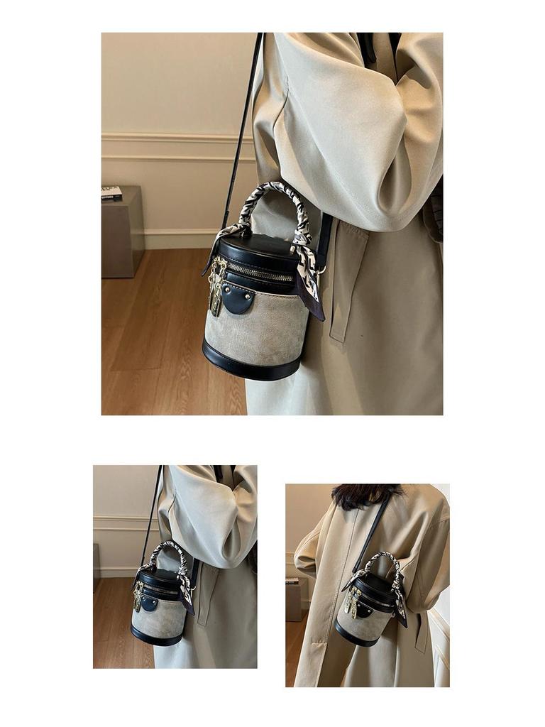 Minimalistická crossbody taška s barevnými bloky: Dámská válcová kabelka na podzim/zimu 2025 - Pokročilá, módní, všestranná
