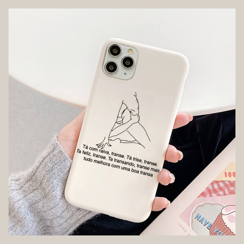 Funny Abstract Sexy Art Lines Phone Case for iPhone 11 12 13 Mini Pro Xs Max 8 7 6 6S Plus X XR Solid Candy Color Case