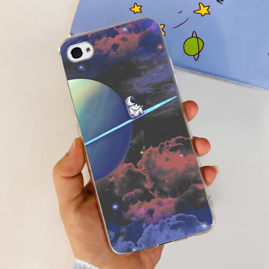 For Apple iPhone 4 Case Popular Flower Astronaut Clear Funda Soft Silicone Cover For iPhone 4s 4 S Bumper for iPhone4 Coque Capa