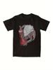 Men's S XXL Size Maliketh Eldening Ringing Graphic T Shirt Black with Red Mythical Creature Design, Y2K Style, Short Sleeve, Round Neck, All Season Co