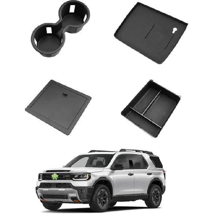 2026 Passport Center Console Cup Holder,For 2026 Honda Passport Accessories TPE Material Cupholder Coaster Liner Compatible With 2026 Honda Passport